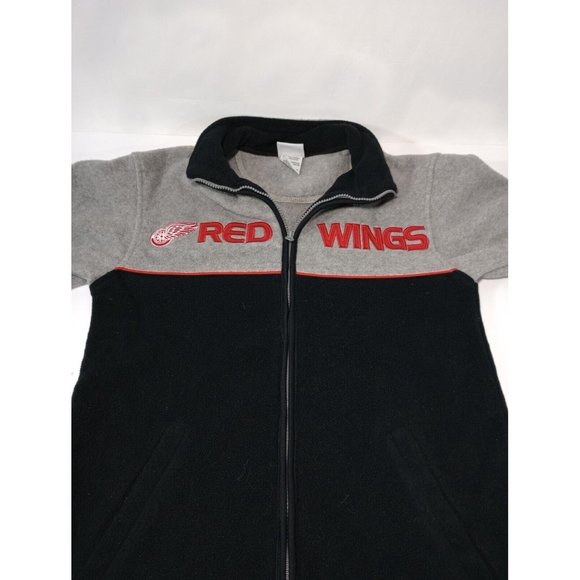 Detroit Red Wings Grey Black Fleece Full Zip Jacket Men's Small NHL - Picture 7 of 8